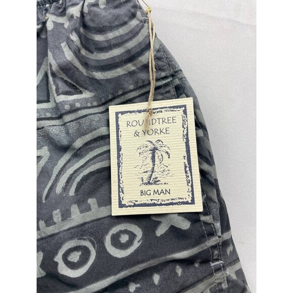NEW Roundtree & Yorke Swim Trunks Mens Big Man 2X Gray Aztec Drawstring NWT - Picture 2 of 7